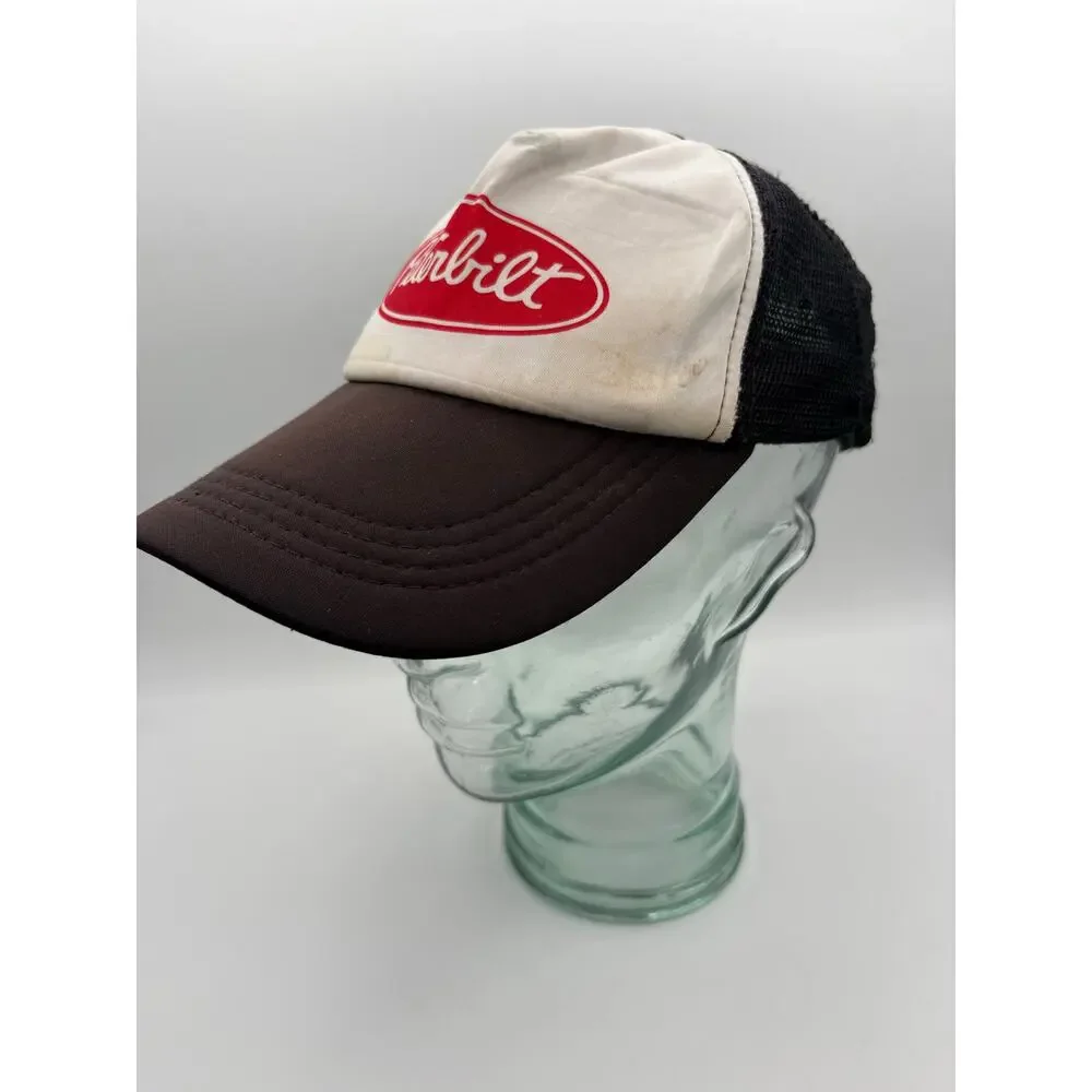 Vintage Peterbilt Distressed Snap Back Mesh Adjustable Well Worn Trucker Hat